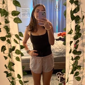 dusty pink athletic shorts, soft and lightweight